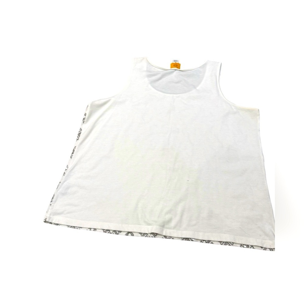 EUC Ruby Rd. White and silver sequin Geometric Ta… - image 3